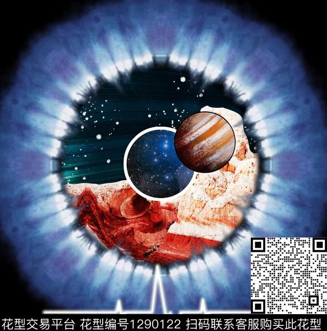 定位花荧光版画数码印花华亿平台下载（图片编号: 1290122） - 瓦栏（Walan）