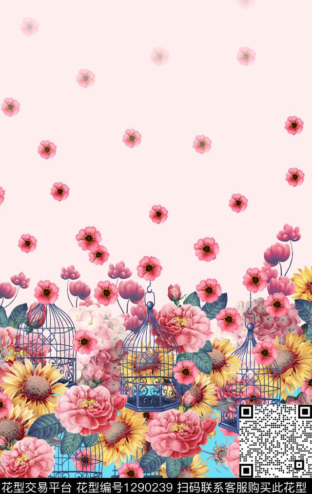 定位花女装定位花花卉数码印花华亿平台下载（图片编号: 1290239） - 瓦栏（Walan）