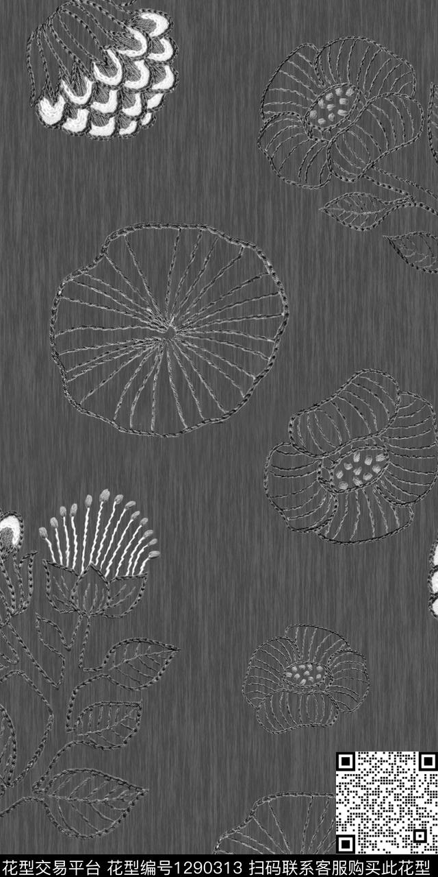 图案——花卉图案——面料图案——服饰数码印花华亿平台下载（图片编号: 1290313） - 瓦栏（Walan）
