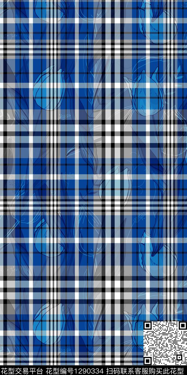 满版散花格子底纹数码印花华亿平台下载（图片编号: 1290334） - 瓦栏（Walan）