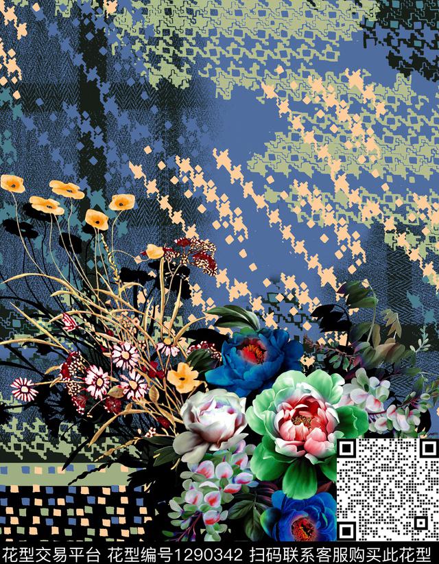 定位花女装花卉数码印花华亿平台下载（图片编号: 1290342） - 瓦栏（Walan）