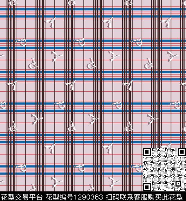 格子大牌风字母数码印花华亿平台下载（图片编号: 1290363） - 瓦栏（Walan）