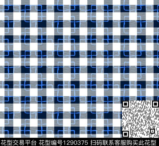 格子底纹满版散花数码印花华亿平台下载（图片编号: 1290375） - 瓦栏（Walan）