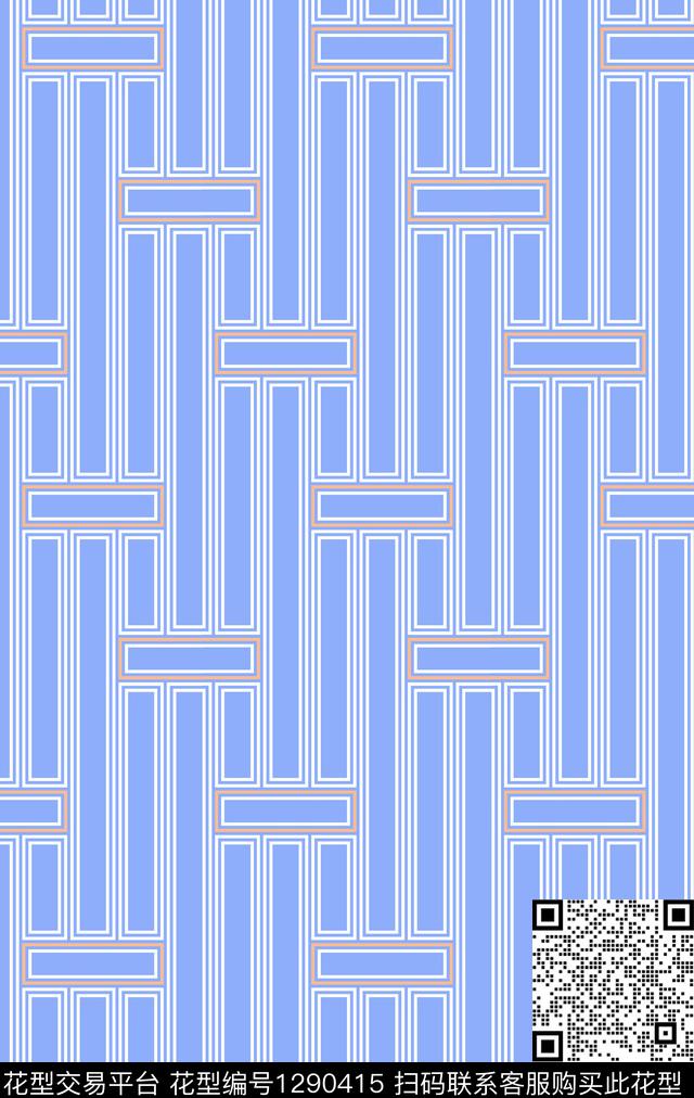 几何满版散花条纹数码印花华亿平台下载（图片编号: 1290415） - 瓦栏（Walan）