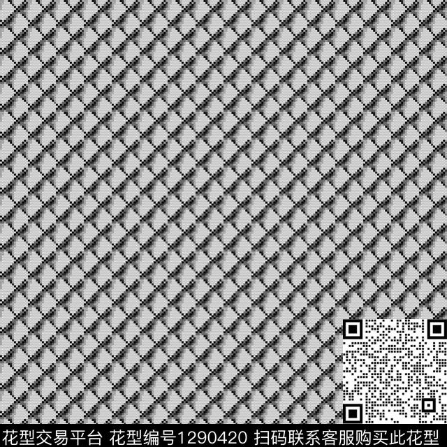几何格子满版散花数码印花华亿平台下载（图片编号: 1290420） - 瓦栏（Walan）