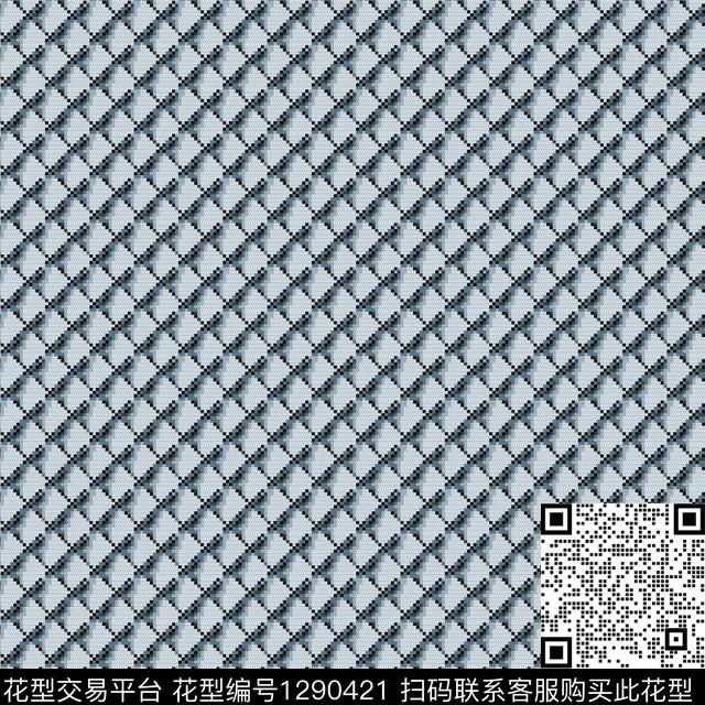 几何格子满版散花数码印花华亿平台下载（图片编号: 1290421） - 瓦栏（Walan）