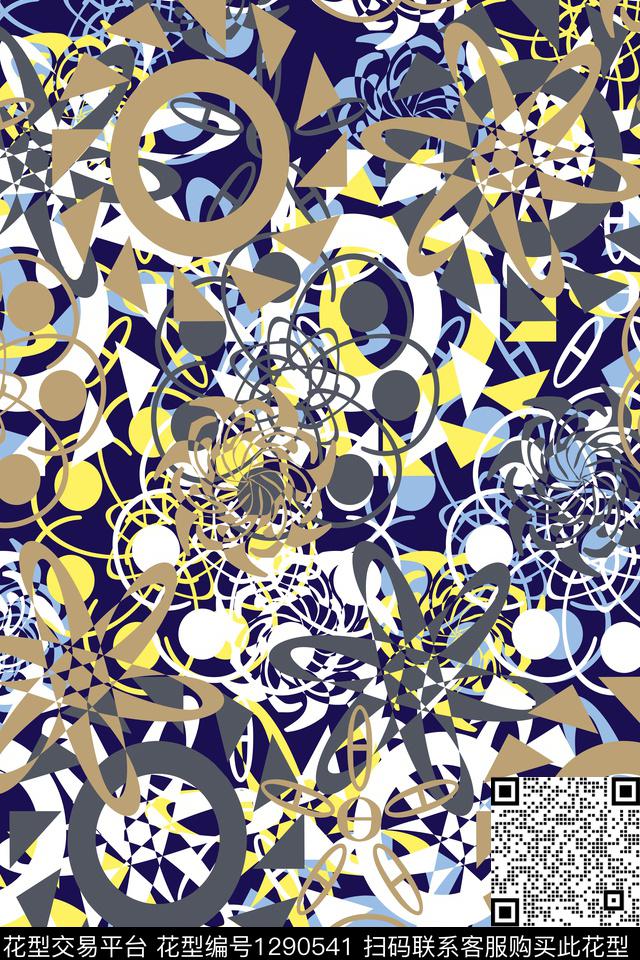 炫彩抽象男装波普传统印花华亿平台下载（图片编号: 1290541） - 瓦栏（Walan）