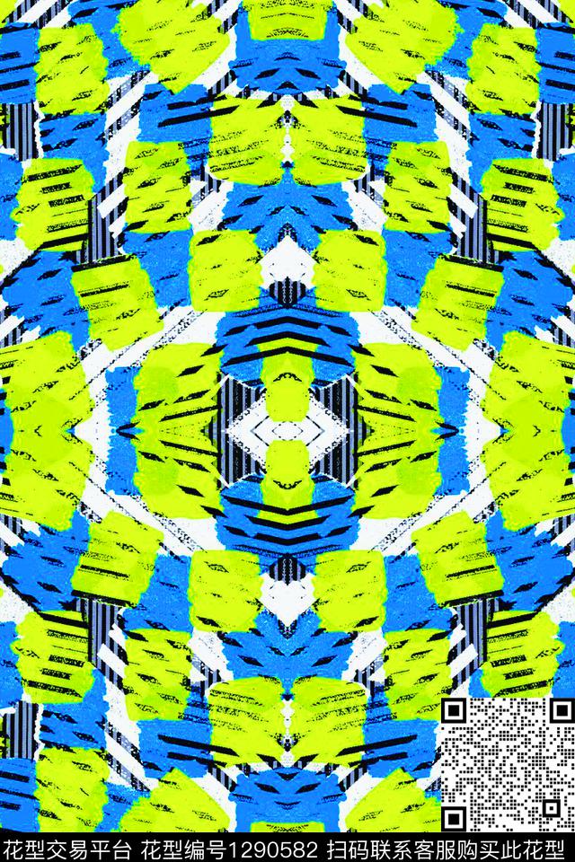 几何文艺大牌风数码印花华亿平台下载（图片编号: 1290582） - 瓦栏（Walan）