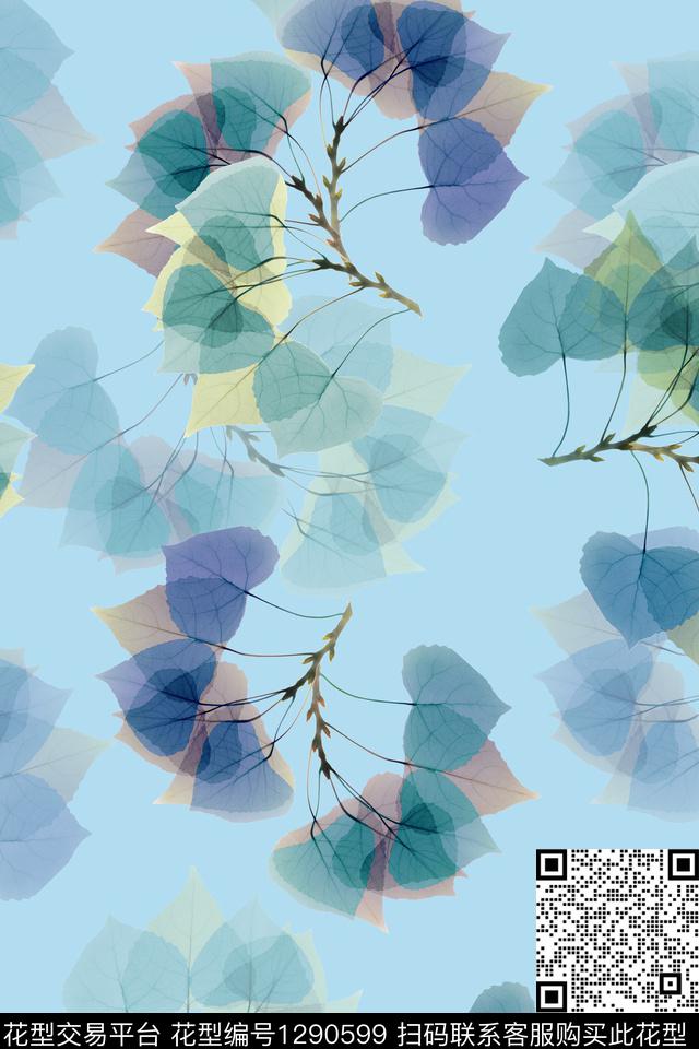数码华亿平台绿植树叶1/2接数码印花华亿平台下载（图片编号: 1290599） - 瓦栏（Walan）