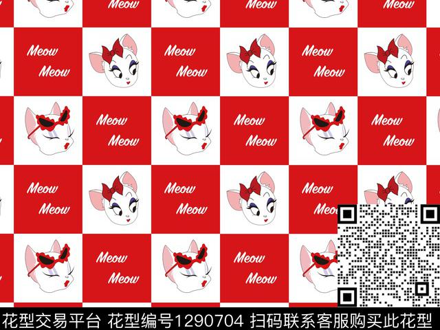 卡通动物女装格子传统印花华亿平台下载（图片编号: 1290704） - 瓦栏（Walan）