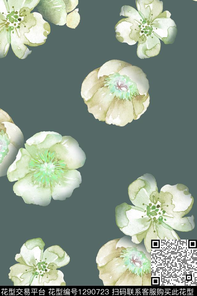 女装花卉大花数码印花华亿平台下载（图片编号: 1290723） - 瓦栏（Walan）