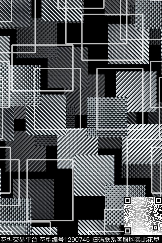 数码华亿平台几何格子数码印花华亿平台下载（图片编号: 1290745） - 瓦栏（Walan）