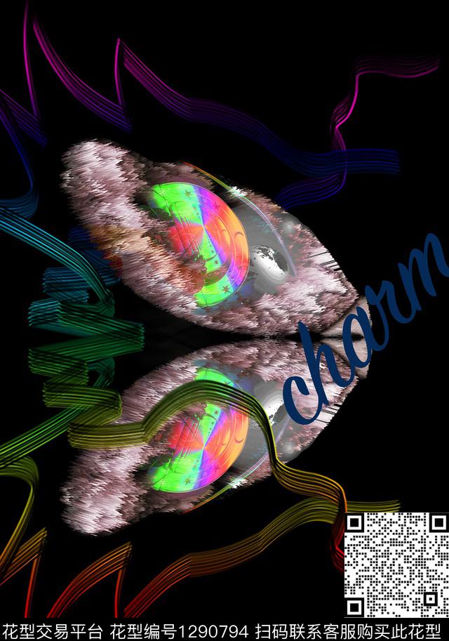 科技炫彩字母数码印花华亿平台下载（图片编号: 1290794） - 瓦栏（Walan）