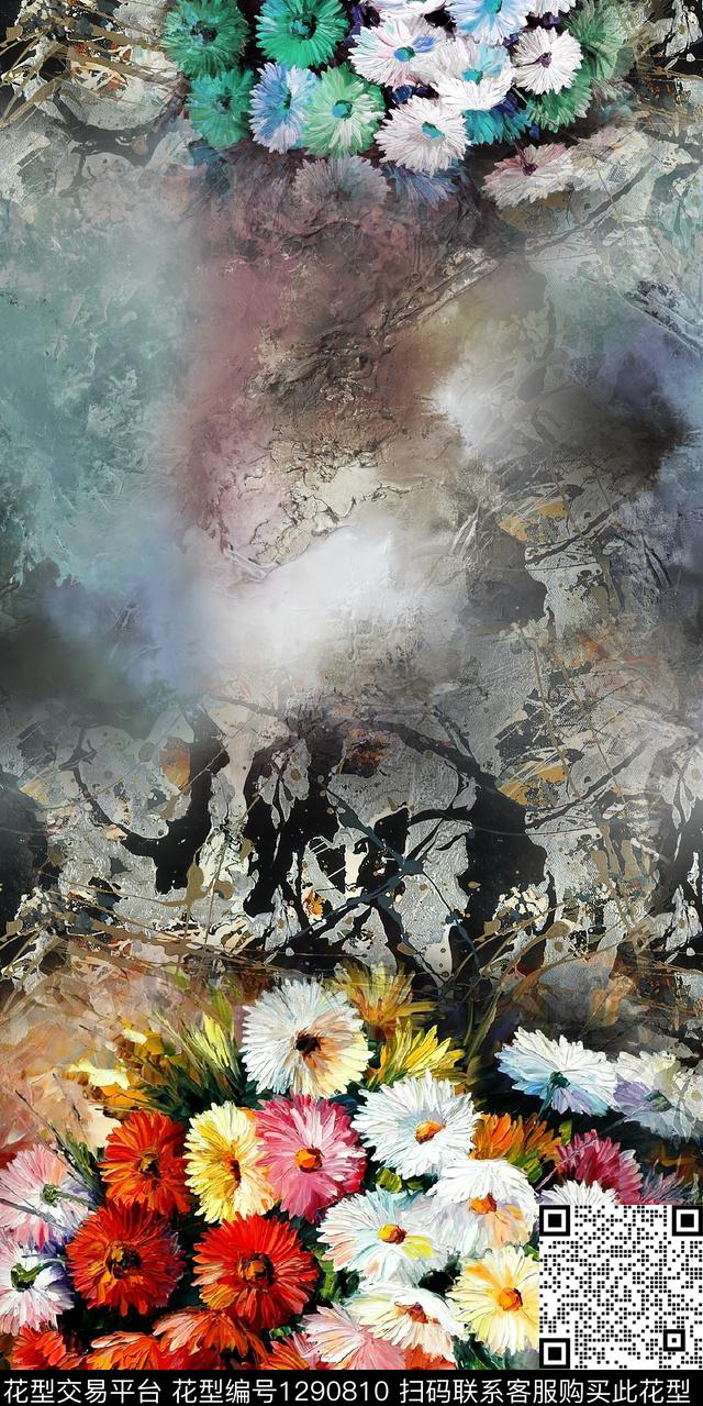 女装连衣裙大牌风数码印花华亿平台下载（图片编号: 1290810） - 瓦栏（Walan）