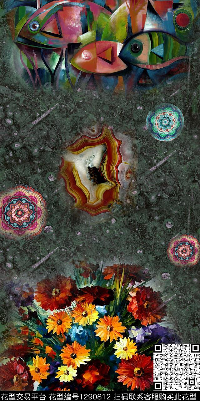 女装连衣裙大牌风数码印花华亿平台下载（图片编号: 1290812） - 瓦栏（Walan）