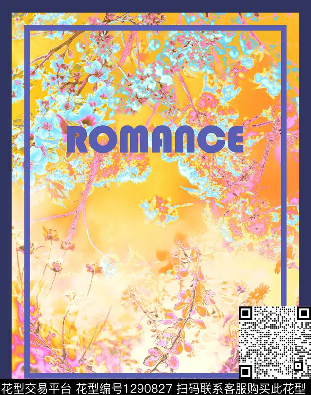 照片花卉字母胸前独幅数码印花华亿平台下载（图片编号: 1290827） - 瓦栏（Walan）