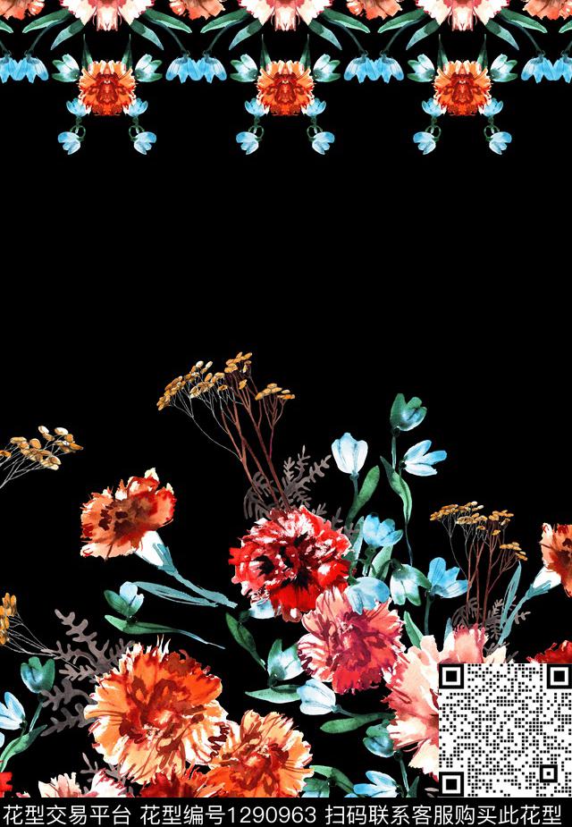 大牌风少女花边数码印花华亿平台下载（图片编号: 1290963） - 瓦栏（Walan）