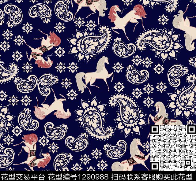 蜡染佩斯利传统华亿平台传统印花华亿平台下载（图片编号: 1290988） - 瓦栏（Walan）