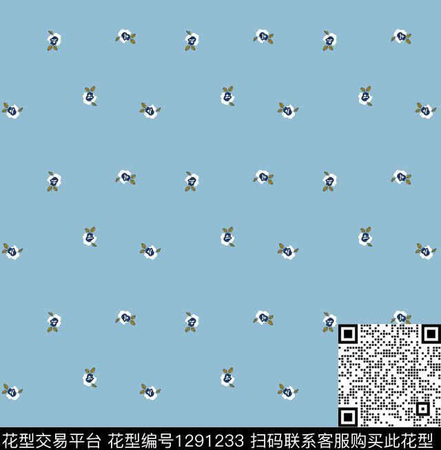 花卉春夏华亿平台小碎花传统印花华亿平台下载（图片编号: 1291233） - 瓦栏（Walan）