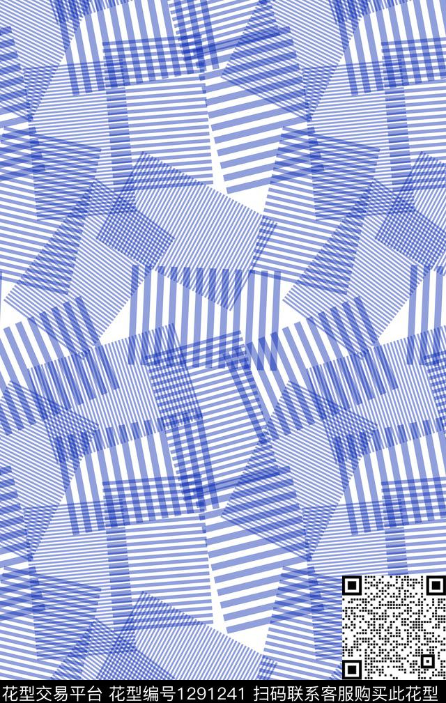 几何单色传统印花华亿平台下载（图片编号: 1291241） - 瓦栏（Walan）