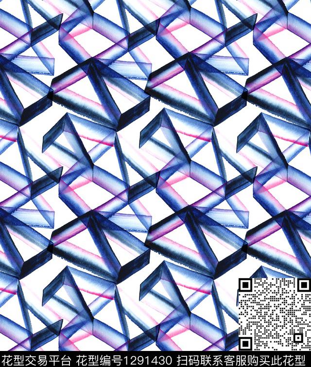 笔触渐变折叠数码印花华亿平台下载（图片编号: 1291430） - 瓦栏（Walan）