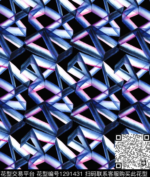 笔触渐变折叠数码印花华亿平台下载（图片编号: 1291431） - 瓦栏（Walan）