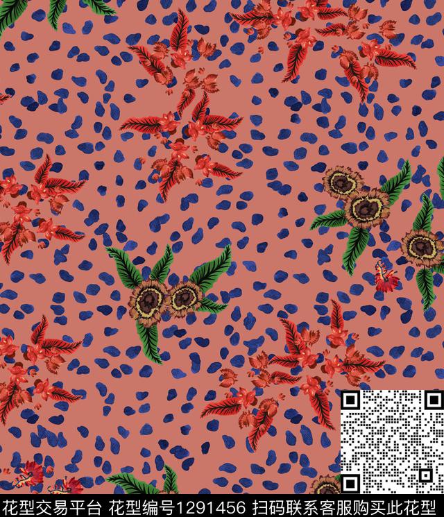 花卉休闲民族风数码印花华亿平台下载（图片编号: 1291456） - 瓦栏（Walan）