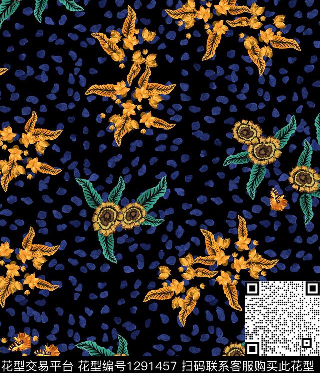 花卉休闲民族风数码印花华亿平台下载（图片编号: 1291457） - 瓦栏（Walan）