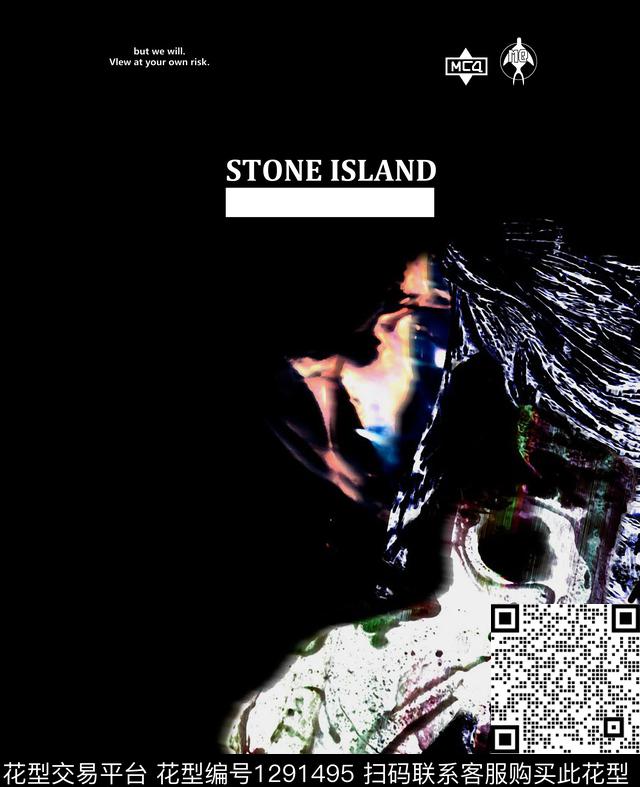 定位花抽象花卉几何数码印花华亿平台下载（图片编号: 1291495） - 瓦栏（Walan）