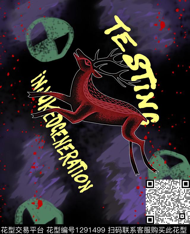 卡通动物定位花肌理数码印花华亿平台下载（图片编号: 1291499） - 瓦栏（Walan）