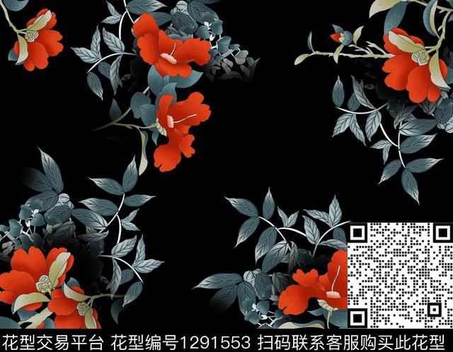 花卉休闲民族风数码印花华亿平台下载（图片编号: 1291553） - 瓦栏（Walan）