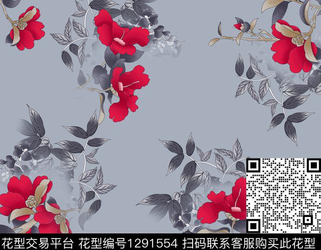 花卉休闲民族风数码印花华亿平台下载（图片编号: 1291554） - 瓦栏（Walan）
