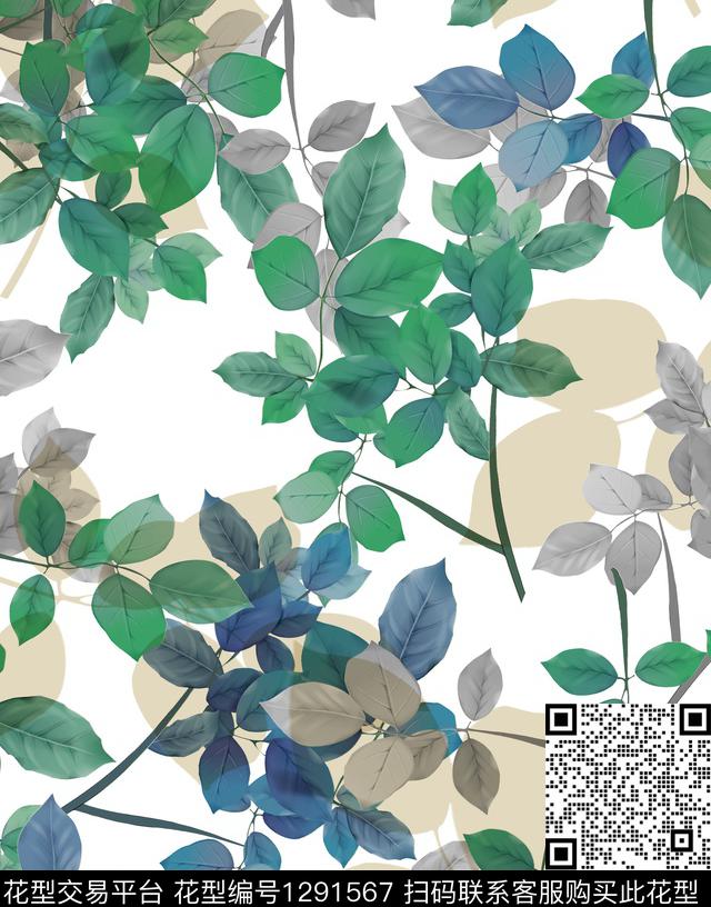 水彩大牌风休闲数码印花华亿平台下载（图片编号: 1291567） - 瓦栏（Walan）