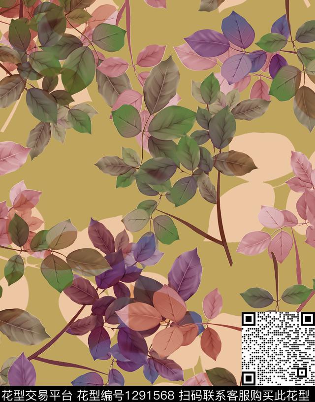 水彩大牌风休闲数码印花华亿平台下载（图片编号: 1291568） - 瓦栏（Walan）