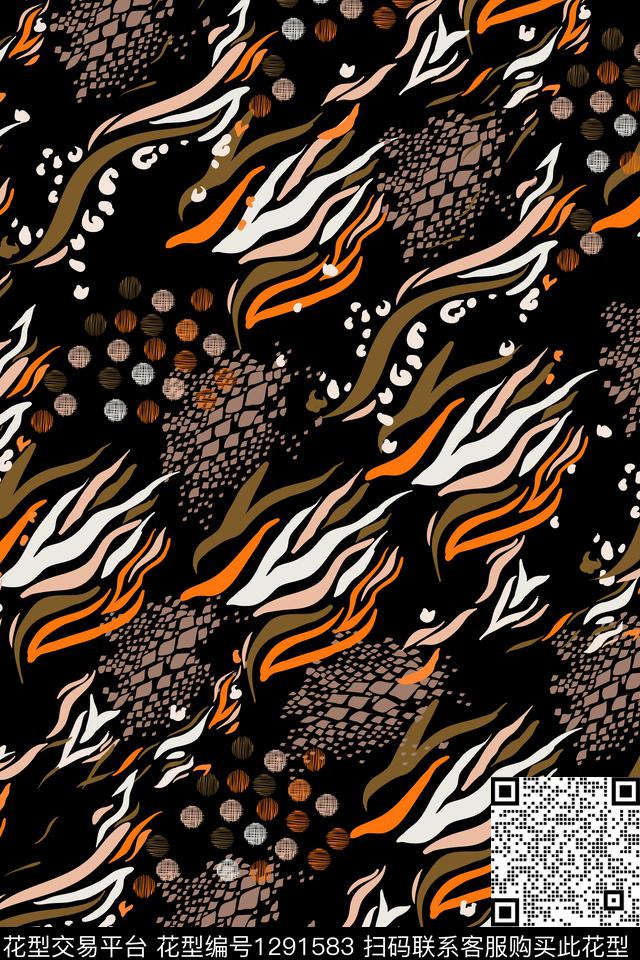 蛇纹豹纹斑马纹传统印花华亿平台下载（图片编号: 1291583） - 瓦栏（Walan）