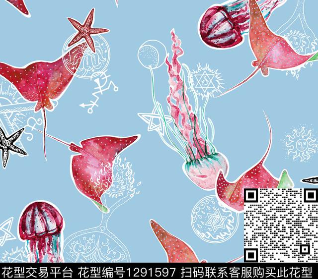 水彩休闲艺术数码印花华亿平台下载（图片编号: 1291597） - 瓦栏（Walan）