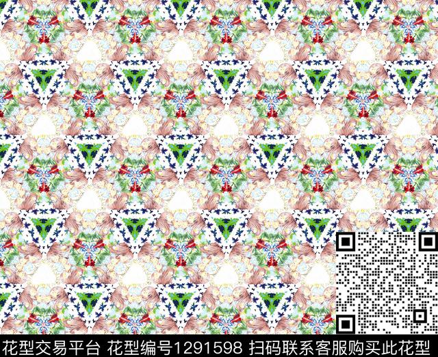 满版散花春夏华亿平台大牌风数码印花华亿平台下载（图片编号: 1291598） - 瓦栏（Walan）