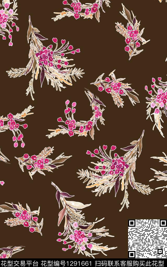 花卉春夏华亿平台大花数码印花华亿平台下载（图片编号: 1291661） - 瓦栏（Walan）
