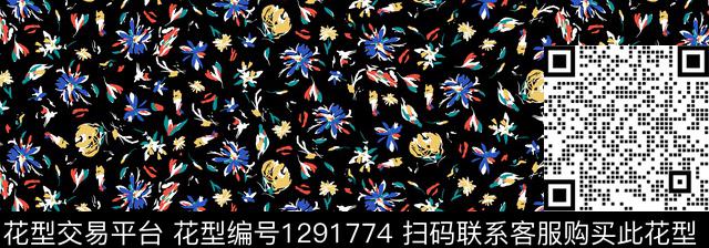 花卉抽象小碎花数码印花华亿平台下载（图片编号: 1291774） - 瓦栏（Walan）