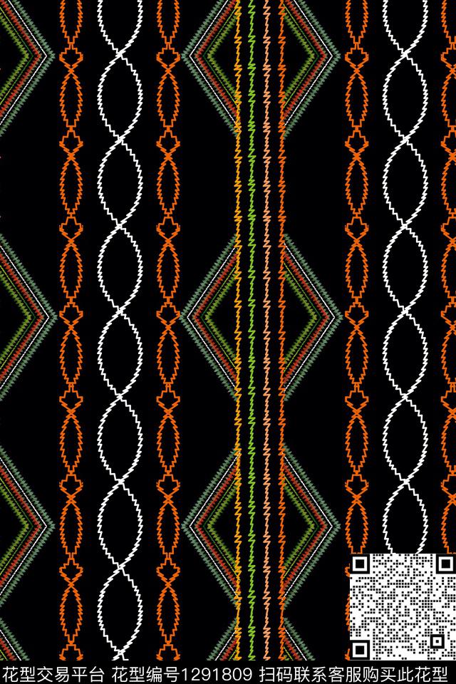 几何条纹数码印花华亿平台下载（图片编号: 1291809） - 瓦栏（Walan）