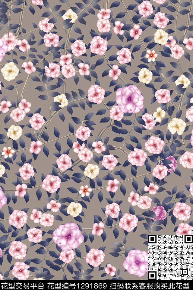 女装花卉小碎花数码印花华亿平台下载（图片编号: 1291869） - 瓦栏（Walan）