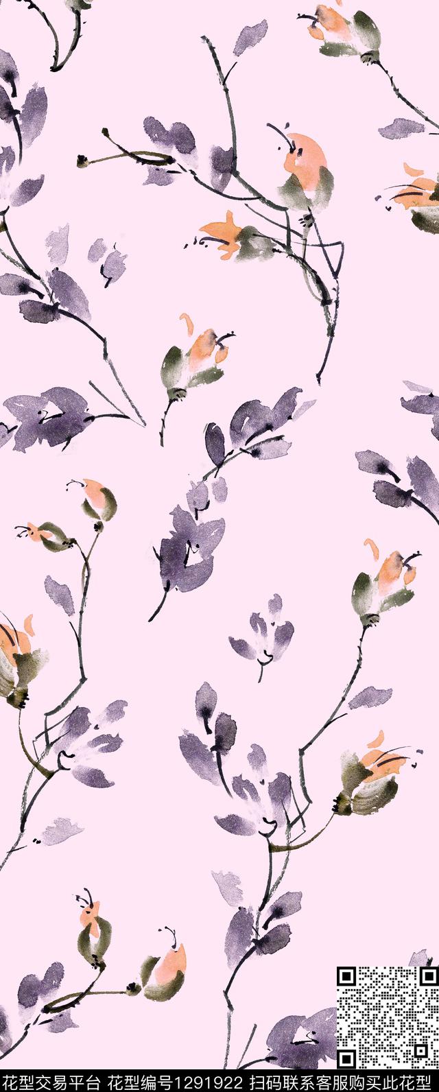 花卉春夏华亿平台大花数码印花华亿平台下载（图片编号: 1291922） - 瓦栏（Walan）