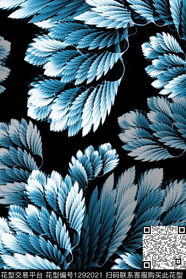 羽毛炫彩极光数码印花华亿平台下载（图片编号: 1292021） - 瓦栏（Walan）