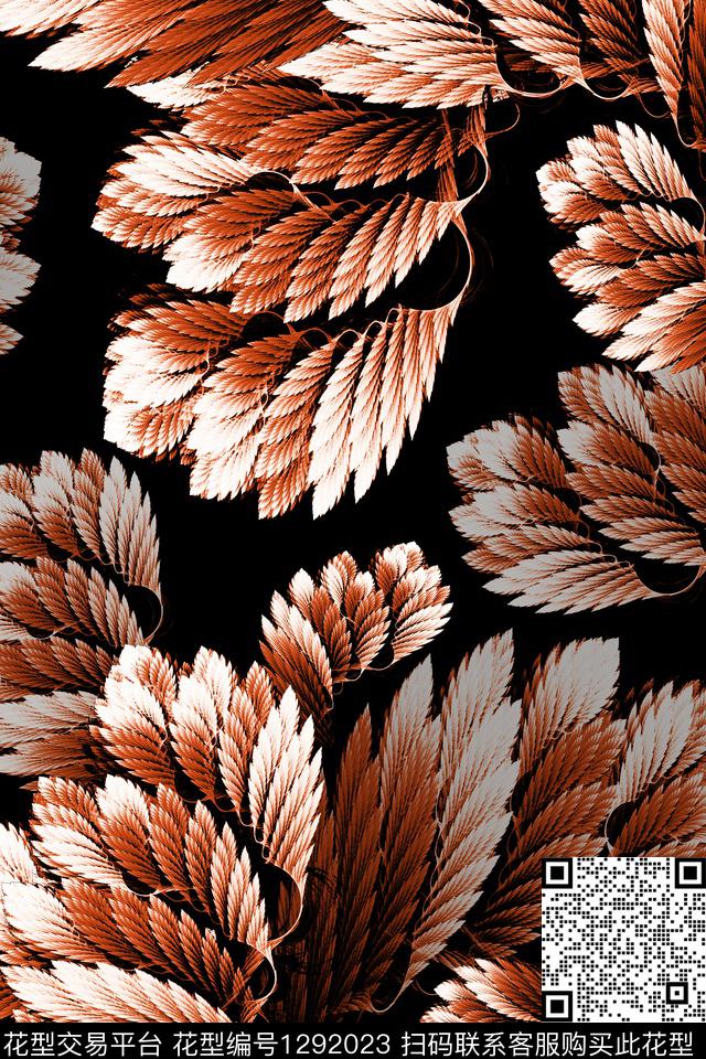 羽毛炫彩极光数码印花华亿平台下载（图片编号: 1292023） - 瓦栏（Walan）