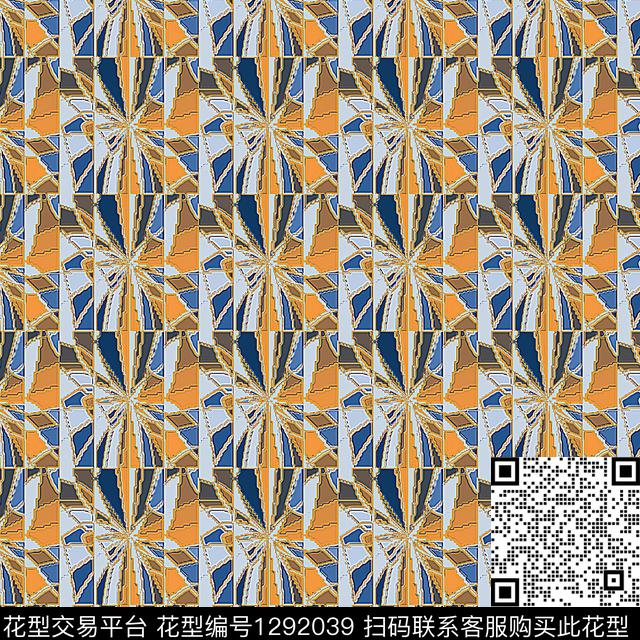 几何抽象条纹数码印花华亿平台下载（图片编号: 1292039） - 瓦栏（Walan）