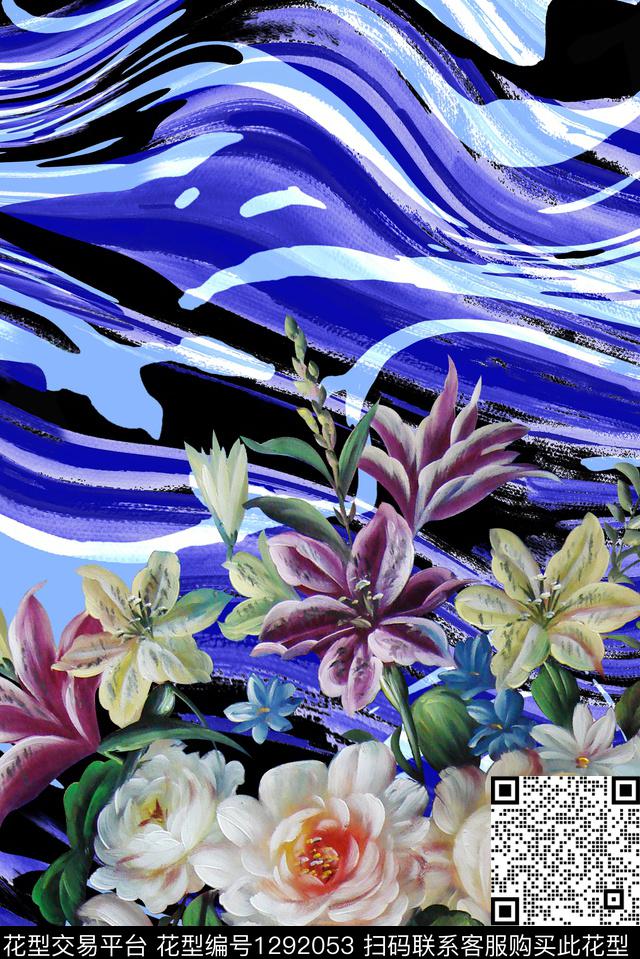 定位花油画华亿平台花卉数码印花华亿平台下载（图片编号: 1292053） - 瓦栏（Walan）