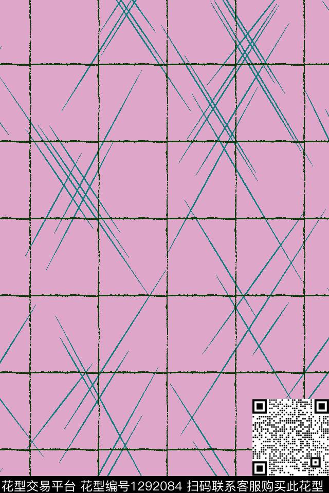 大牌风线条格子传统印花华亿平台下载（图片编号: 1292084） - 瓦栏（Walan）