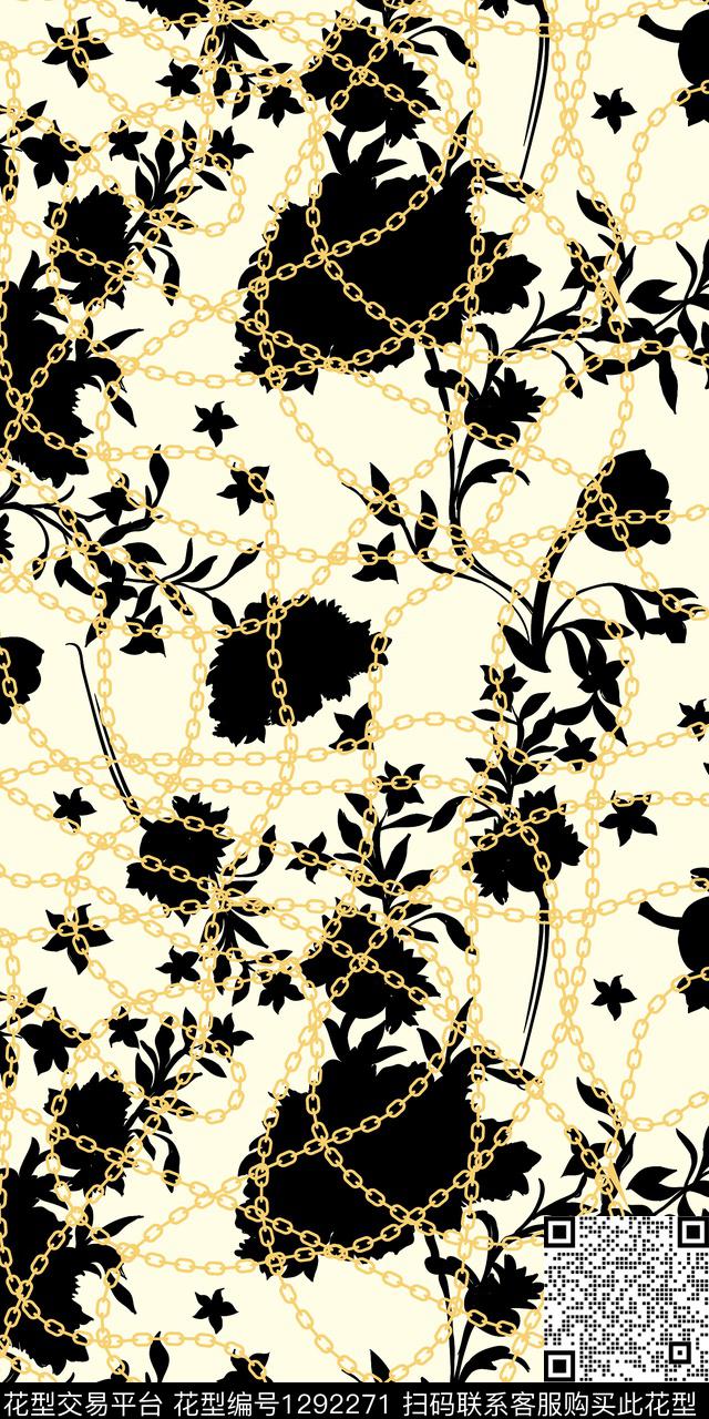 女装花卉链条数码印花华亿平台下载（图片编号: 1292271） - 瓦栏（Walan）