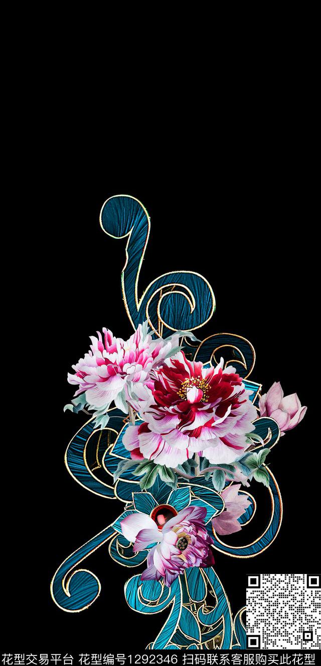 定位花绣花华亿平台女装定位花数码印花华亿平台下载（图片编号: 1292346） - 瓦栏（Walan）