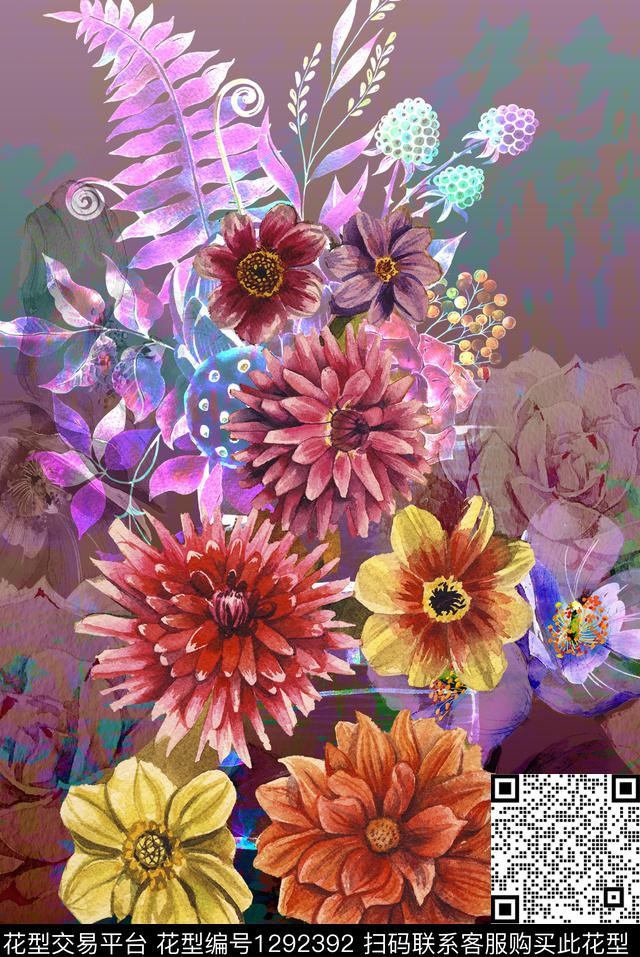 定位花潮牌大牌风数码印花华亿平台下载（图片编号: 1292392） - 瓦栏（Walan）